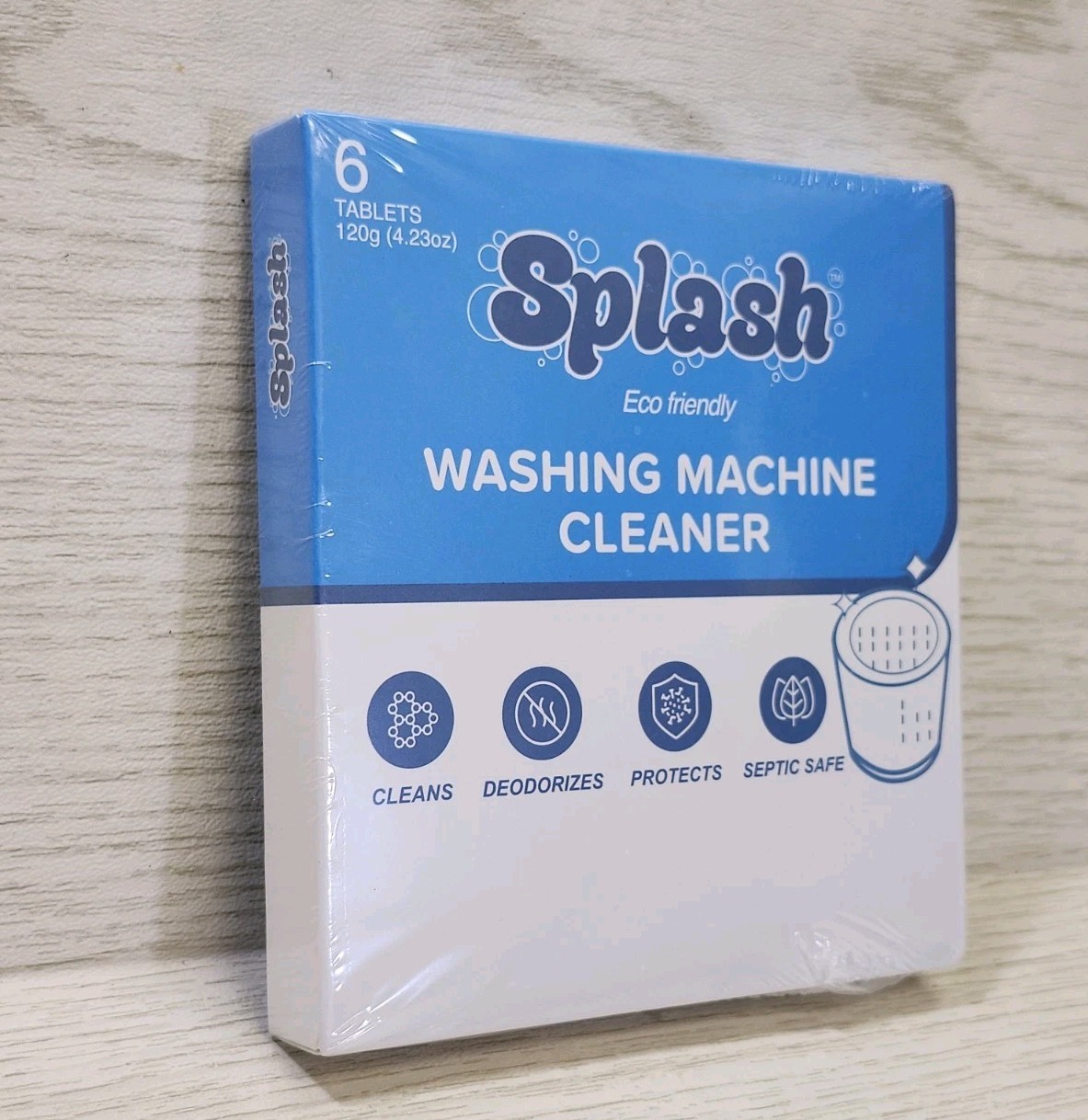 Splash Spotless Washing Machine Cleaner Deep Cleaning All Washers 6 Tabs: NEW