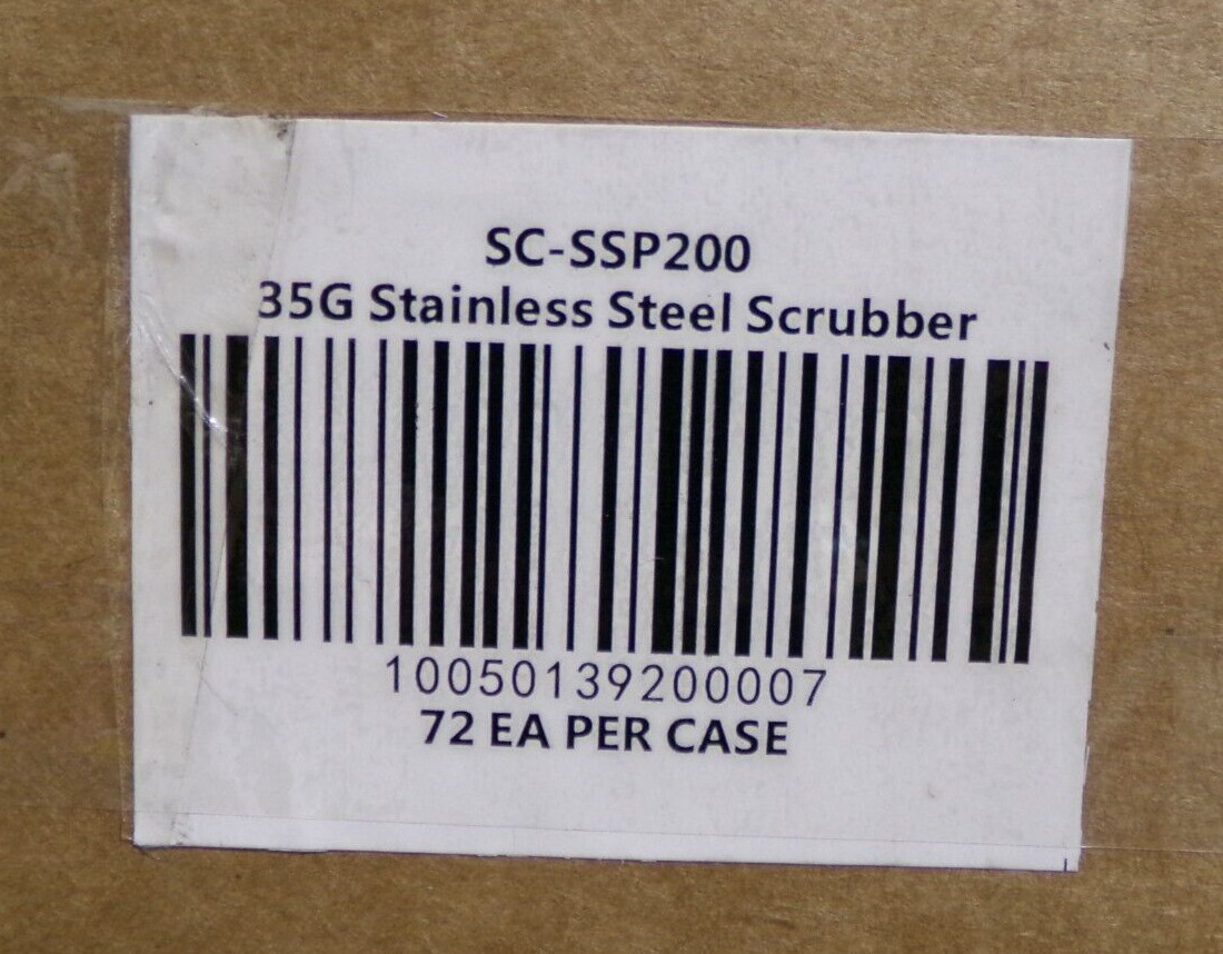 Case of 72 – 35G Stainless Steel Scrubbers, SC-SSP200, New S1