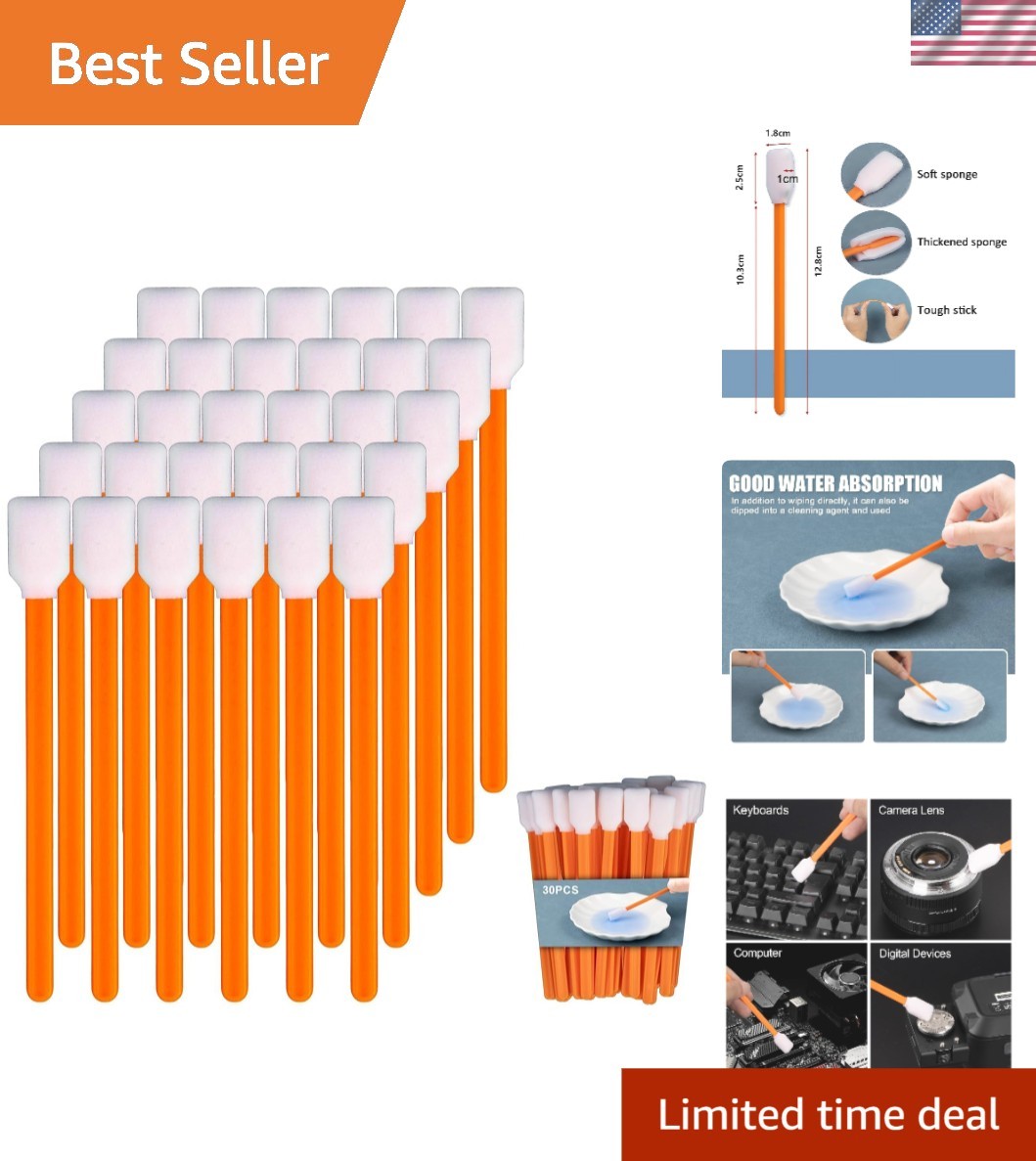 Versatile Foam Swabs – 30 PCS for Efficient Cleaning of Crafts and Vents