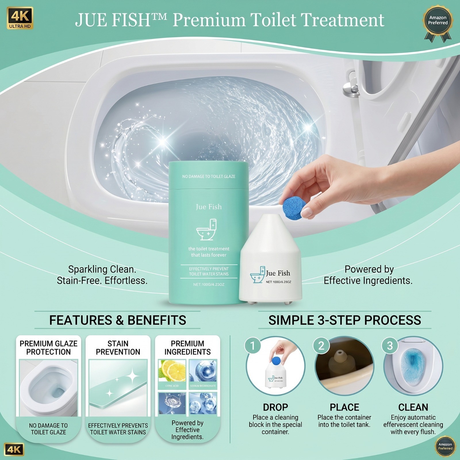 Krazy Klean Pro Toilet Bowl Cleaner Automatic Refill Cleaning System