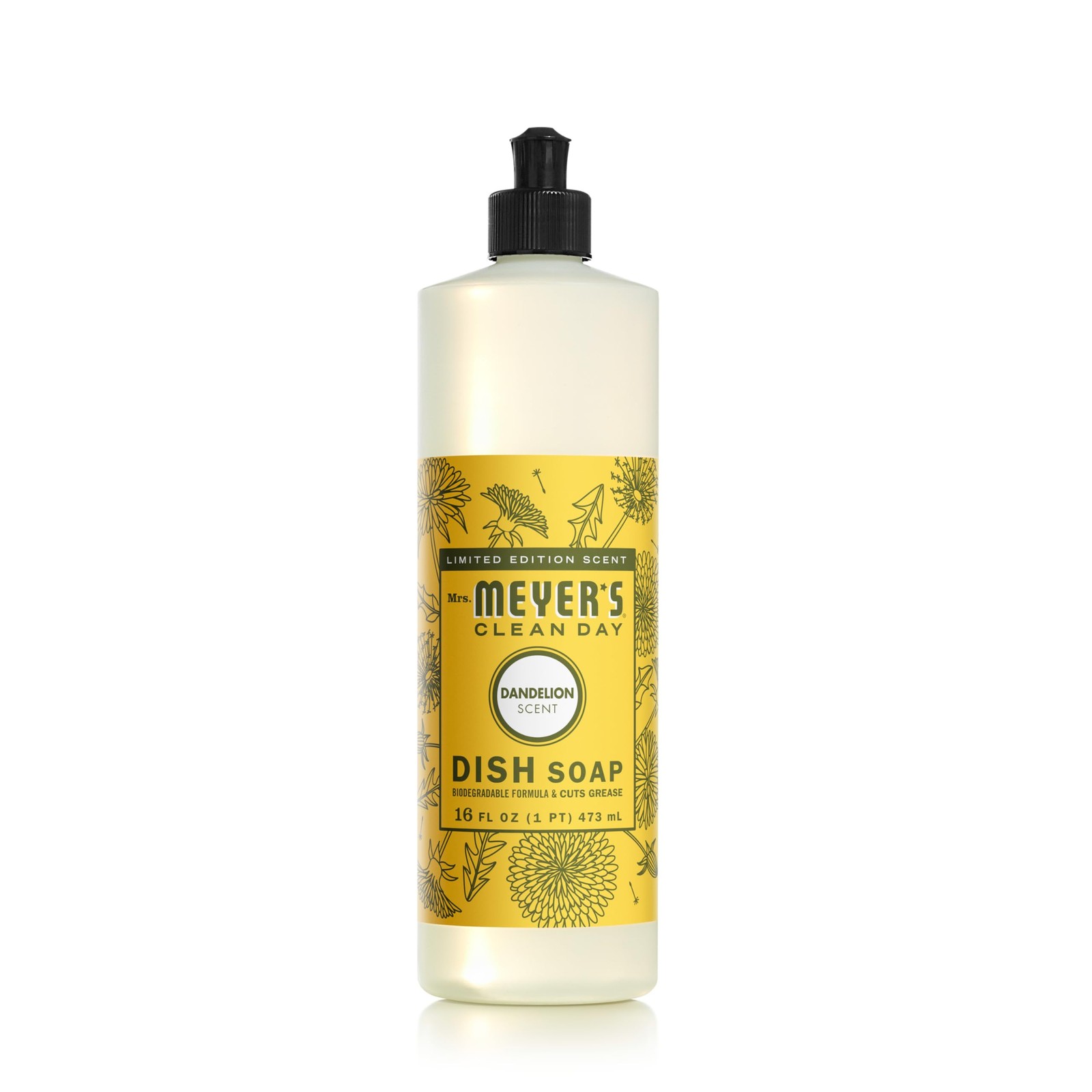 Mrs. MEYER’S CLEAN DAY Liquid Dish Soap Dandelion Scent 16oz Bottle