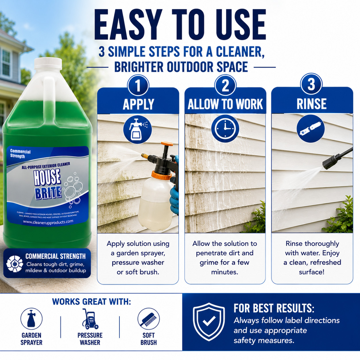 Wingsent Products House Brite All-Purpose Exterior Cleaner – 1 Gallon