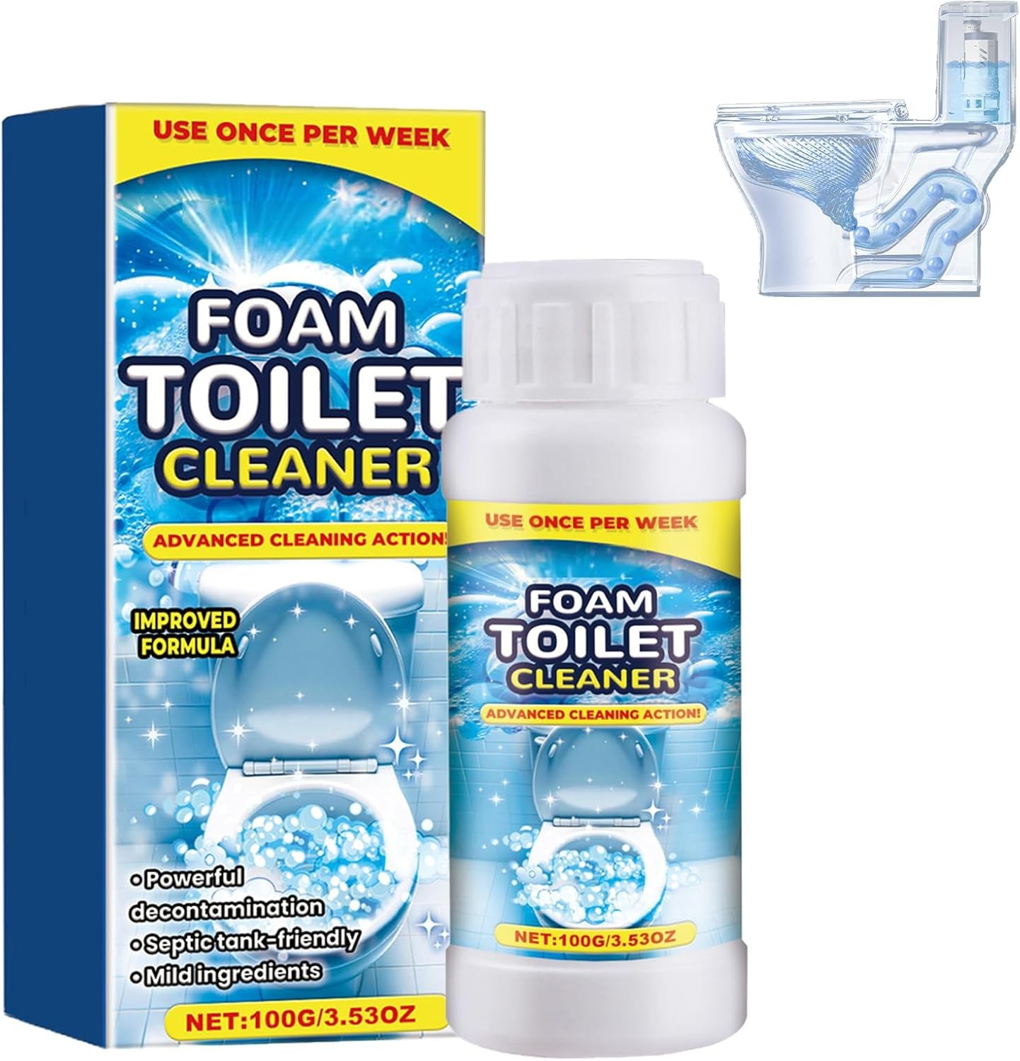 Foam Toilet Cleaner, 2025 NewToilet BowlCleaner, Advanced Toilet Cleaner for Hom