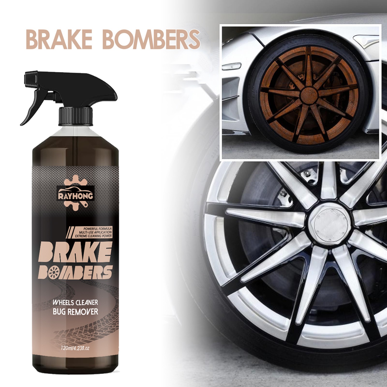 Brake Cleaner Spray Rust Remover Brake Dust Cleaner Parts Brake Noise Fix
