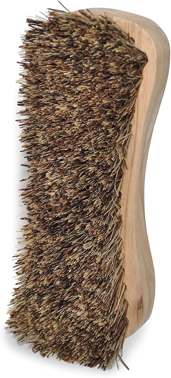 NIB NATUROLIC ALL-NATURAL WOODEN SCRUB BRUSH SET PALMYRA BRISTLE BRUSH, 2 CT.