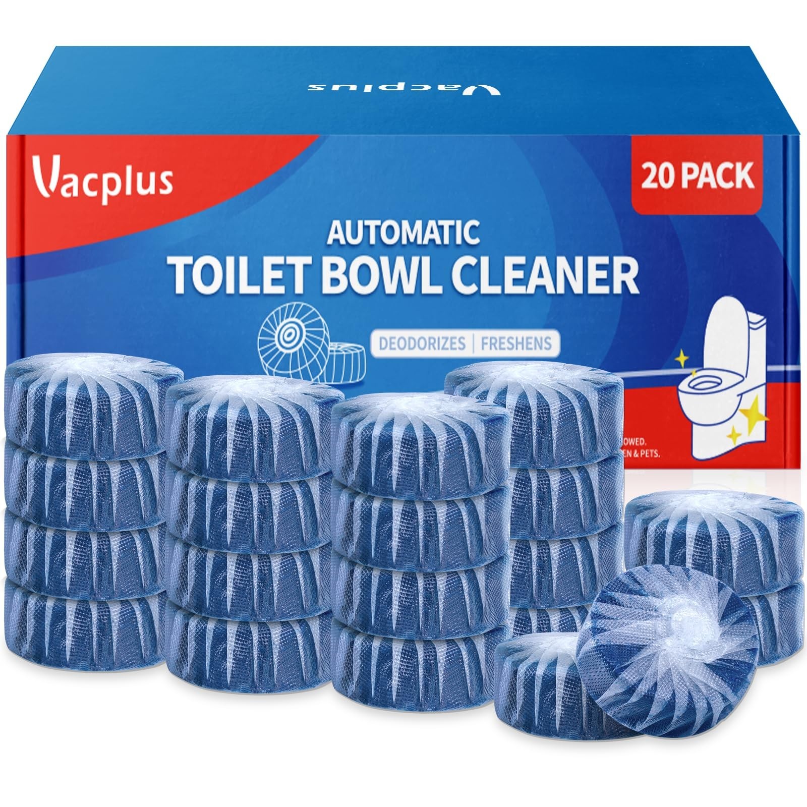 20 Pack Toilet Bowl Cleaner Tablets – Long-Lasting Stain Prevention & Deodorizer