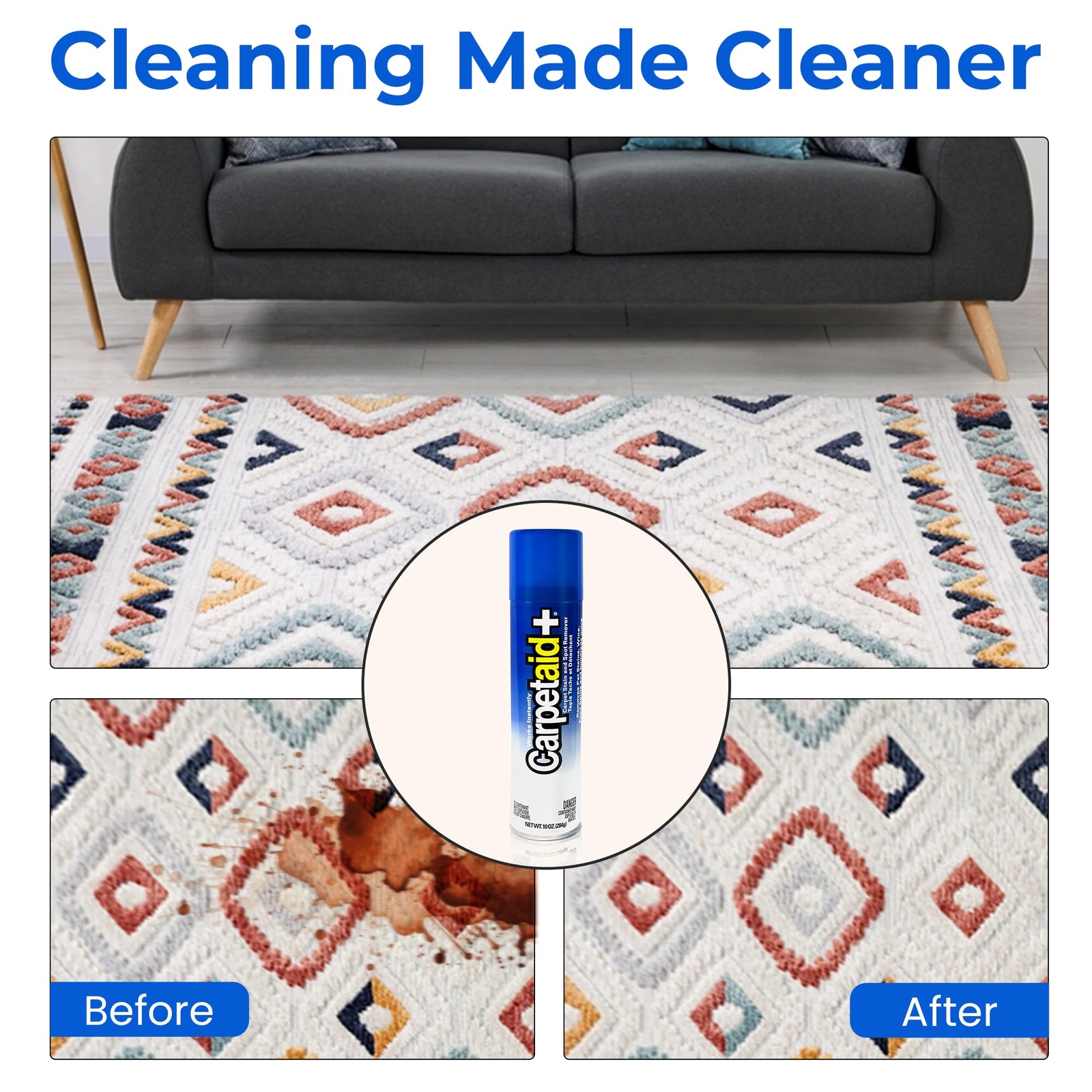 Carpet Stain Remover Spray 10 Ounce Pack of 2 Quick Effective Multi Surface C…