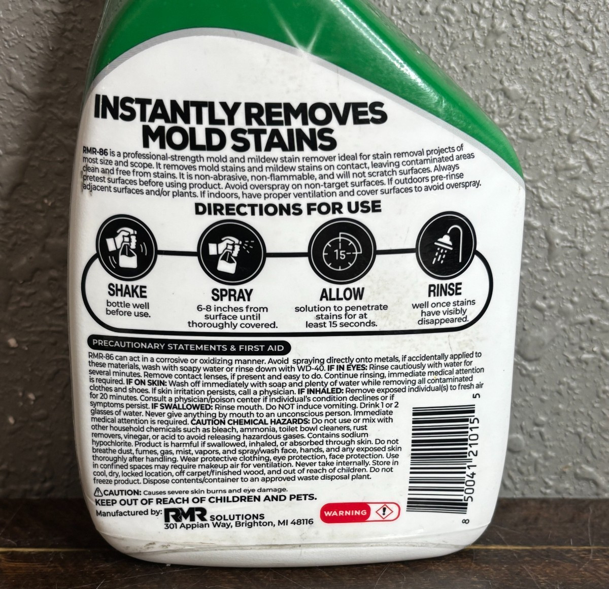 RMR-86 Solutions Instant Mold & Mildew Stain Remover Multi Surface 32oz