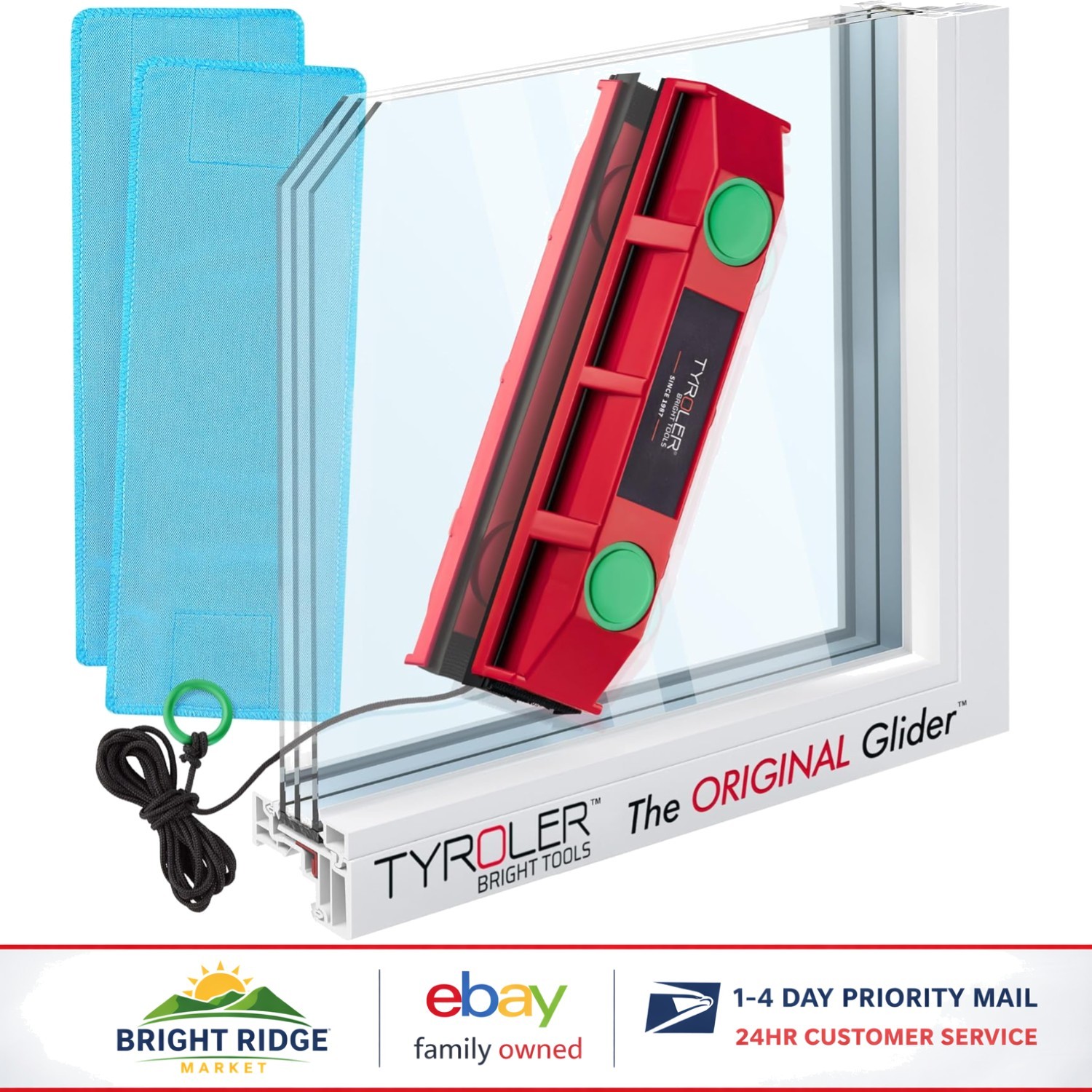 Magnetic Window Cleaner Tool for Double-Glazed Windows 0.8-1.1 Inch Thickness