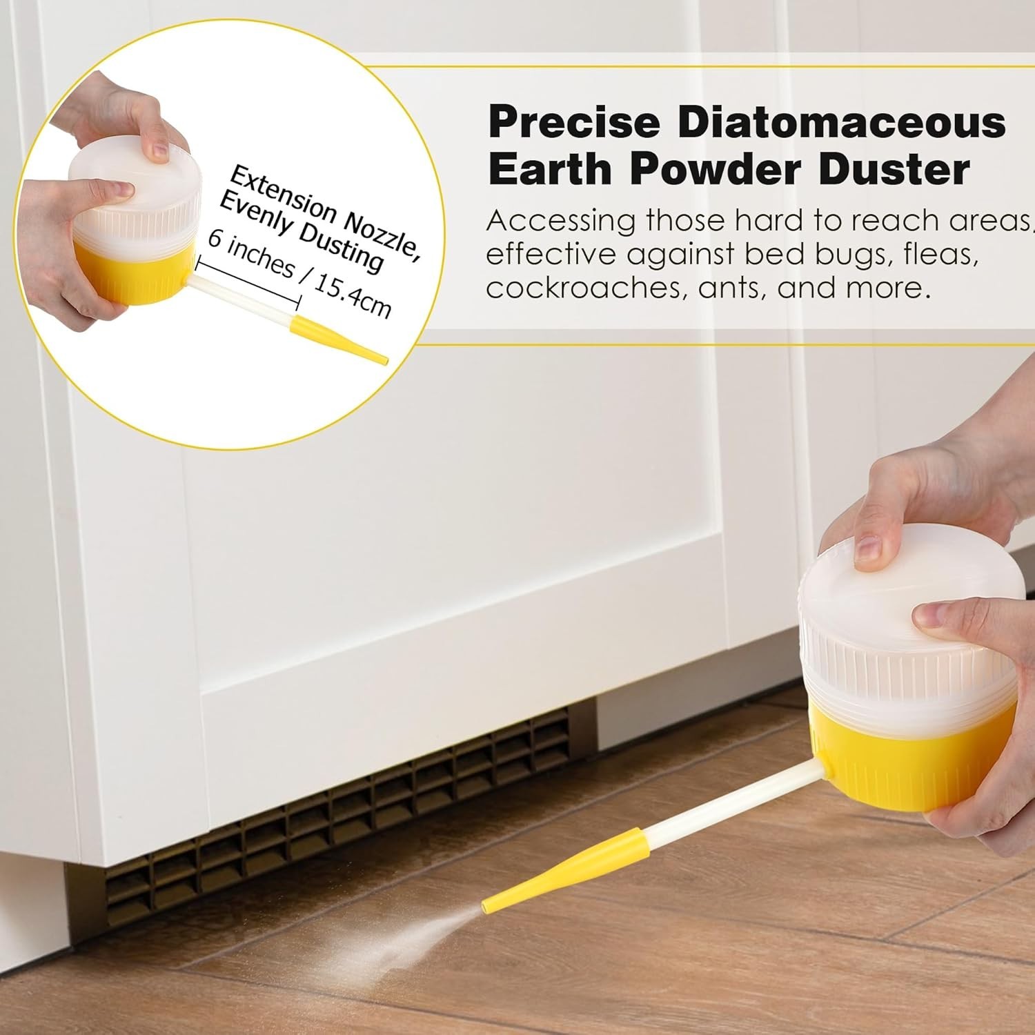 Ergonomic Diatomaceous Earth Duster for Evenly Distributed Pest Control Dusting