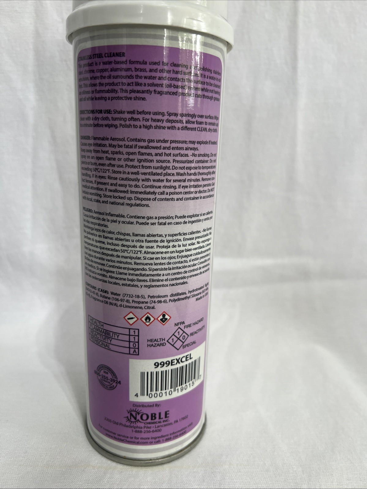Noble Chemical Excel Stainless Steel Cleaner (Approved for Food Prep Areas)