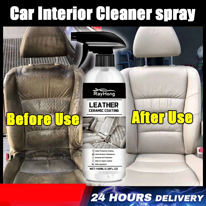 Multi Purpose Car Interior Cleaner Spray Wash Free Ceiling Leather Fabric Seat C