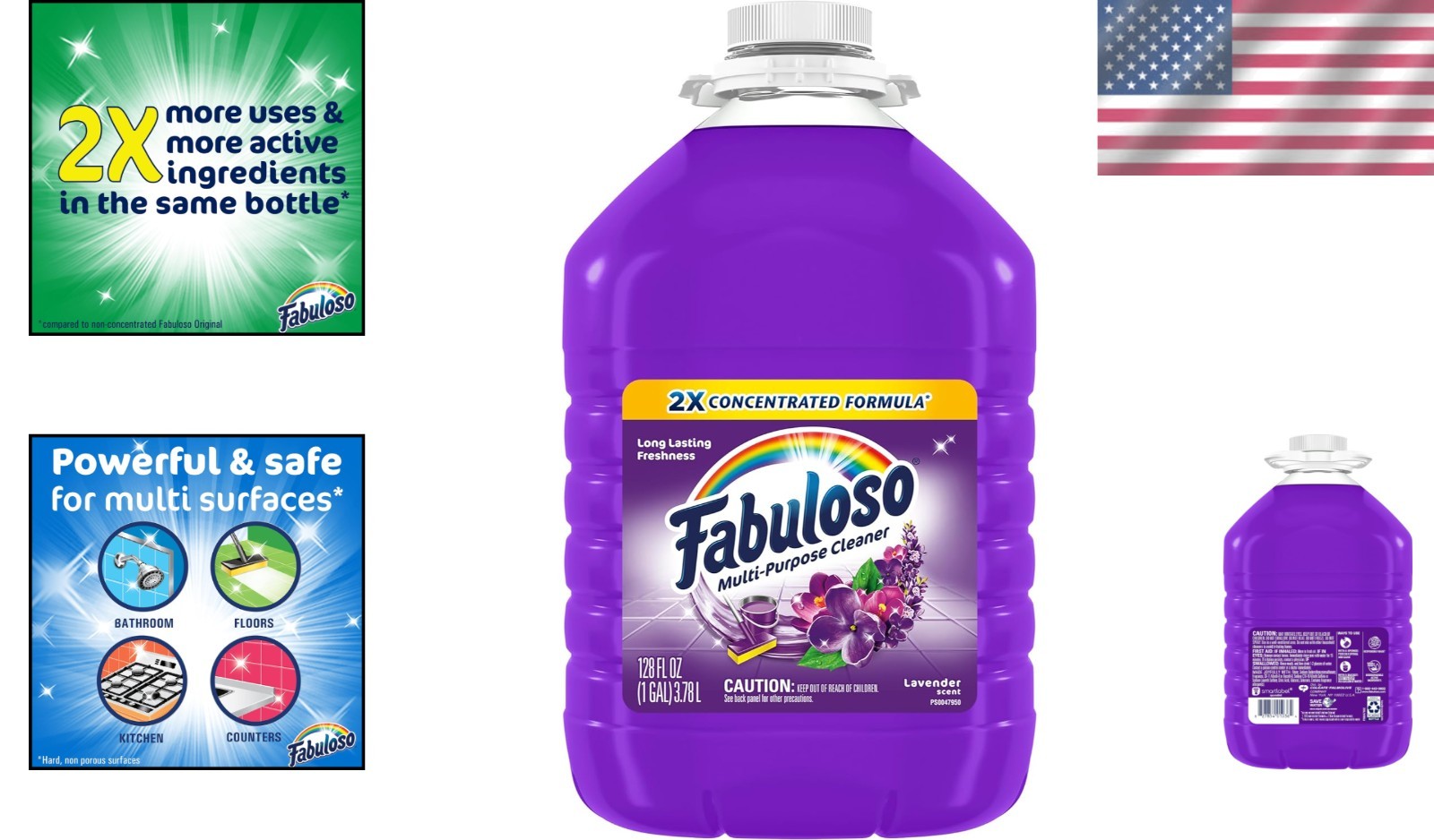 Eco-Friendly Lavender Cleaner – 128 fl oz Multi-Purpose Formula, 2X Concentrated