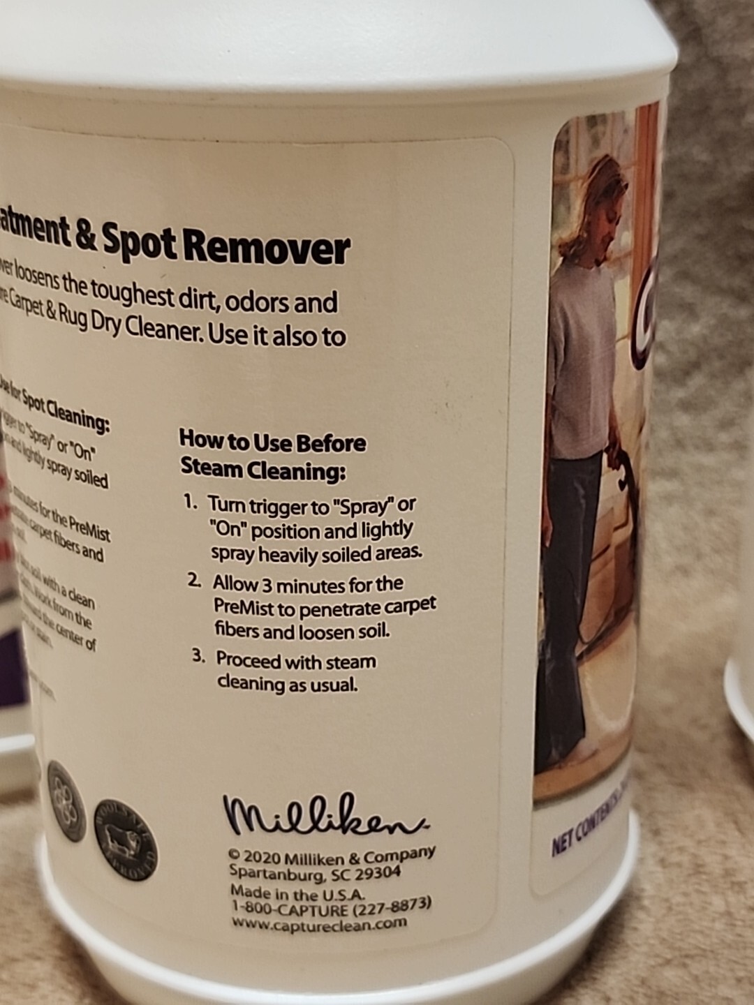 Lot of 3: Capture Pre-Mist Carpet Pretreatment &Spot Remover. 24 oz. Each Bottle