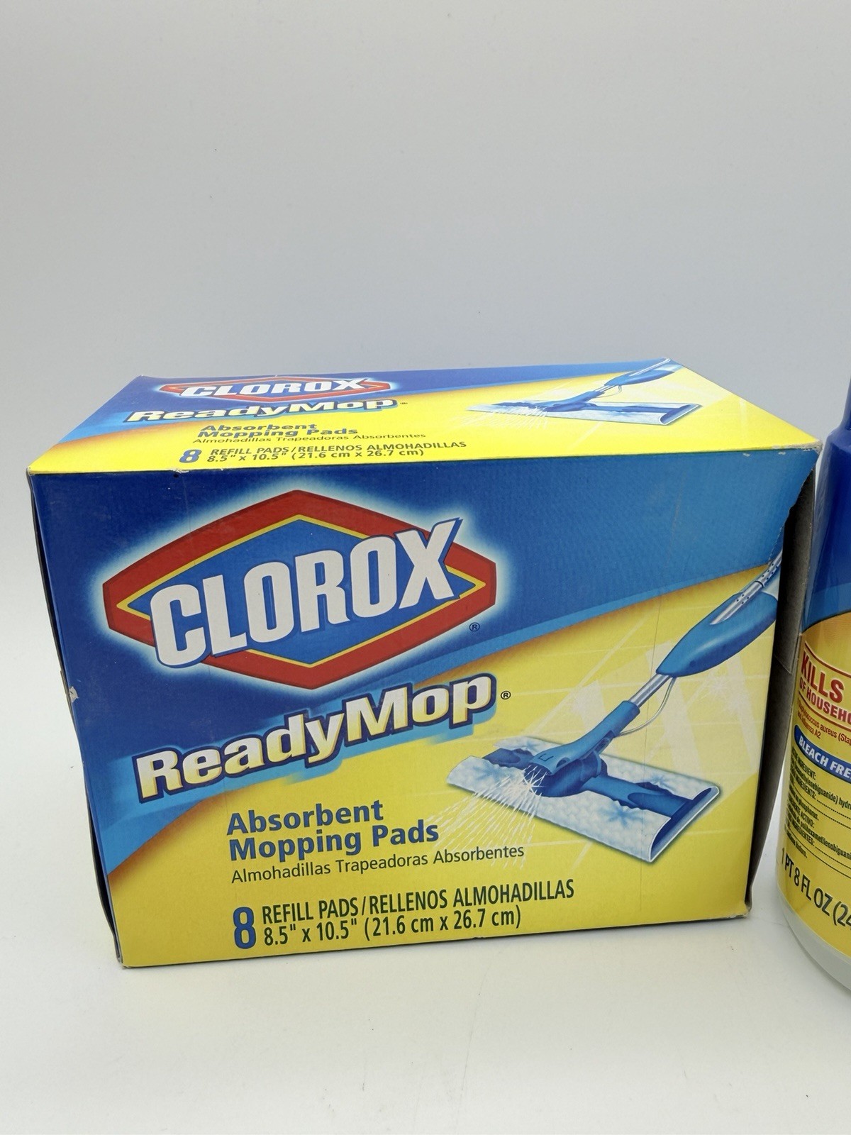NEW Clorox Ready Mop Refill Bottle Orange Energy & 8 Refill Pads
