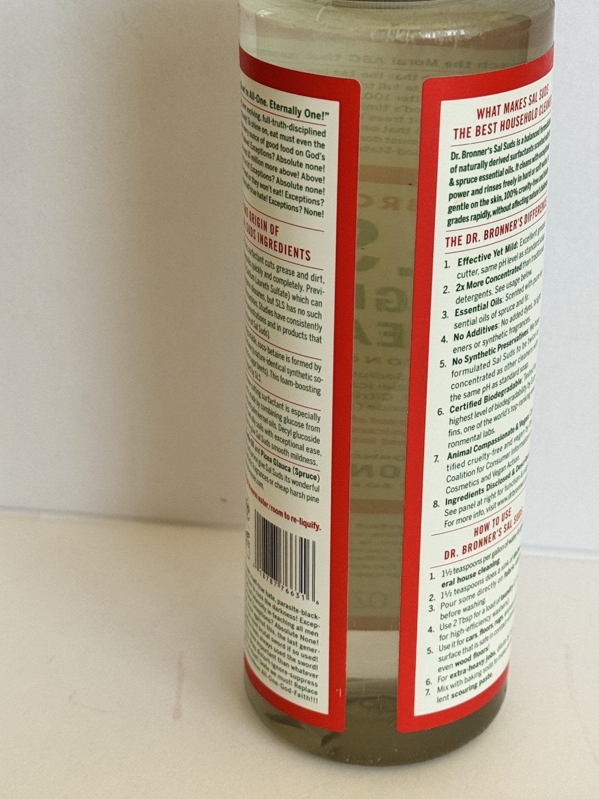 Dr Bronner’s Sal Suds Biodegradable Cleaner Pine Scent Concentrated Organic 16oz