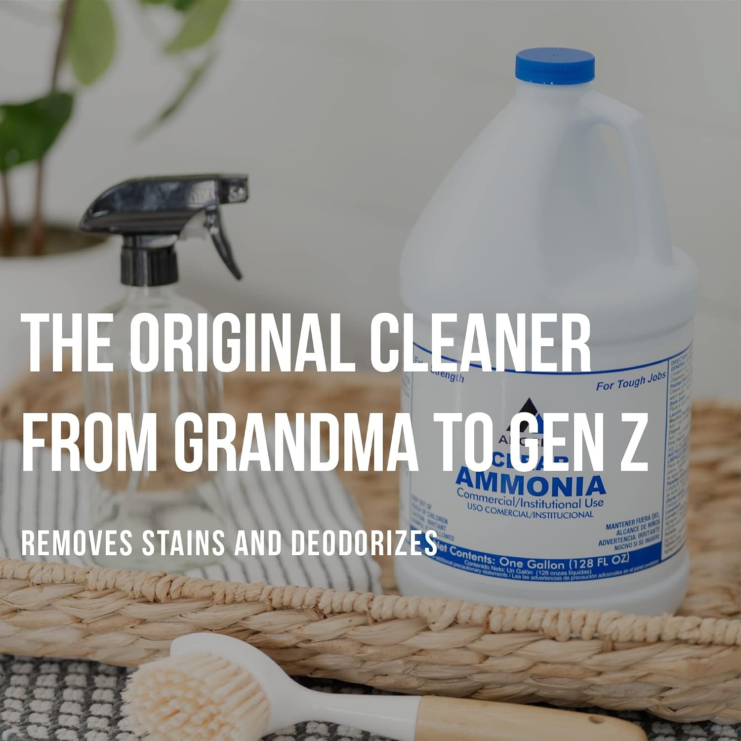 Clear Ammonia Cleaner Liquid, 1 Gallon, Multipurpose, Multi-Surface Cleaning …