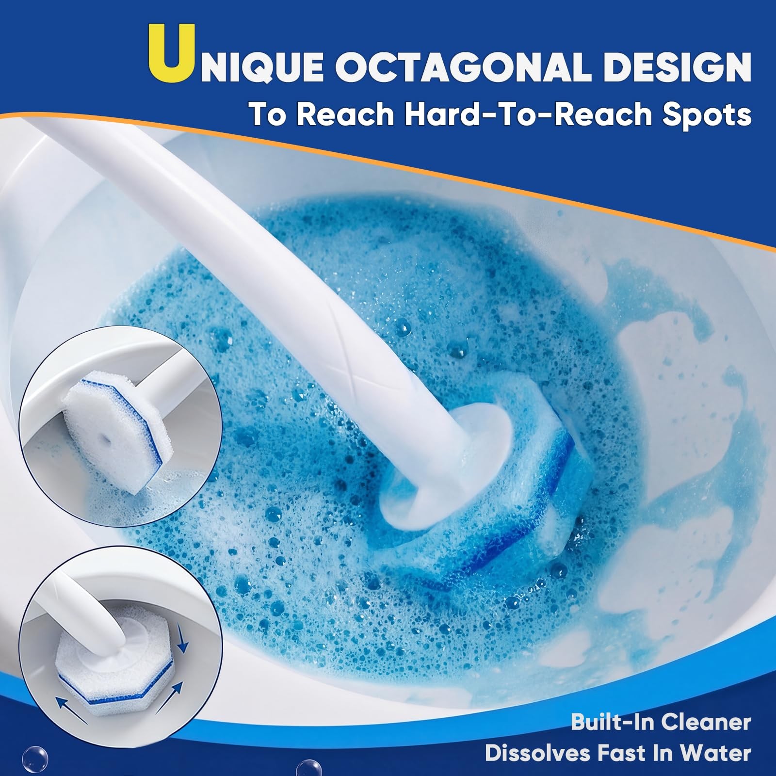 HHXI 60Ct Disposable Toilet Brush Refills, Toilet Bowl Cleaner Refills, Bathr…