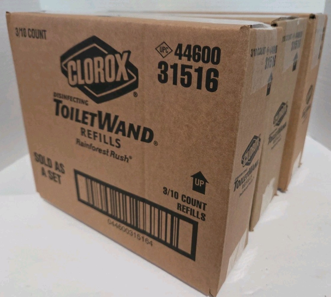 Clorox ToiletWand Scrubbing Cleaning Pad/Head Disposable Refills Lot 90pc/3 Case