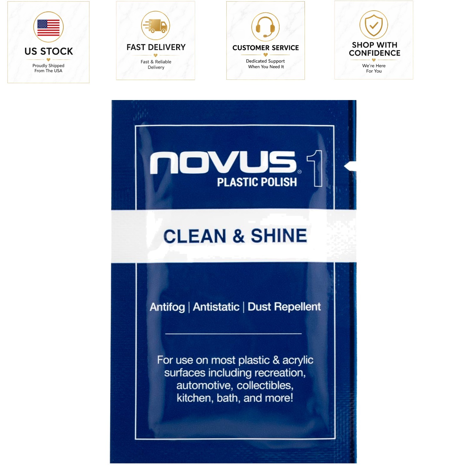 Novus Plastic Clean & Polish #1 – Scratch Remover & Cleaner for All Plastics