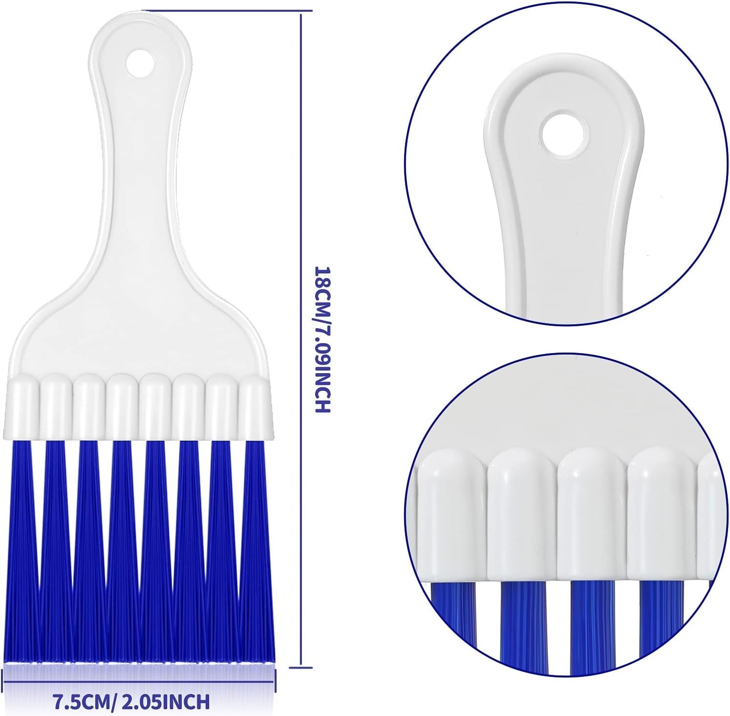 Effortless Cleaning with 4 Blue Plastic Coil Brushes for HVAC & Refrigerators