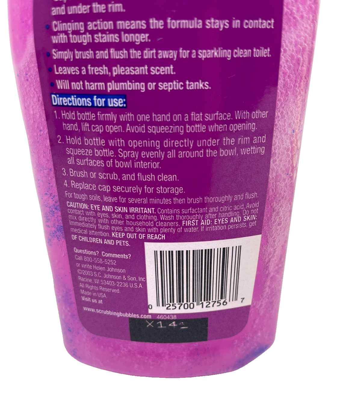 VTG Scrubbing Bubbles Floral Fusion GEL Toilet Cleaner Prop Discontinued NOS