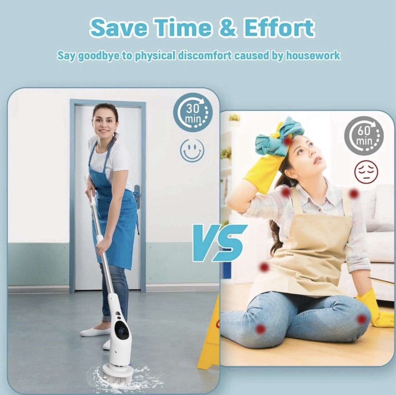Cordless Electric Spin Scrubber Cleaning Brush 9-in-1 Rechargeable Bathroom