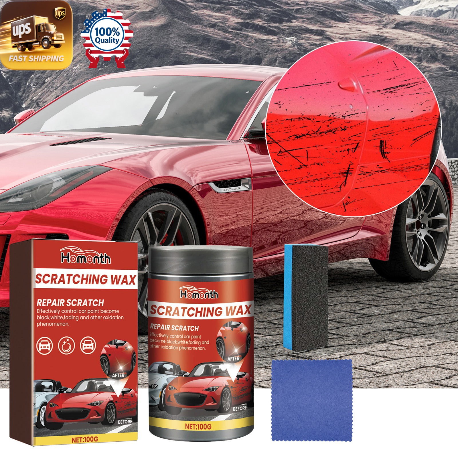 Scratch Maintenance Agent – Car Paint Repair Cleaning Cloth Tool Use 🚗