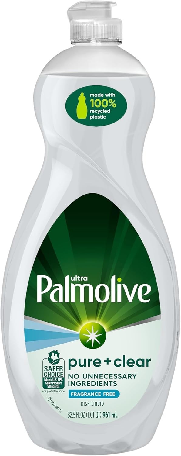 Share Palmolive Ultra Dishwashing Liquid Dish Soap, Pure + Clear Fragrance Free