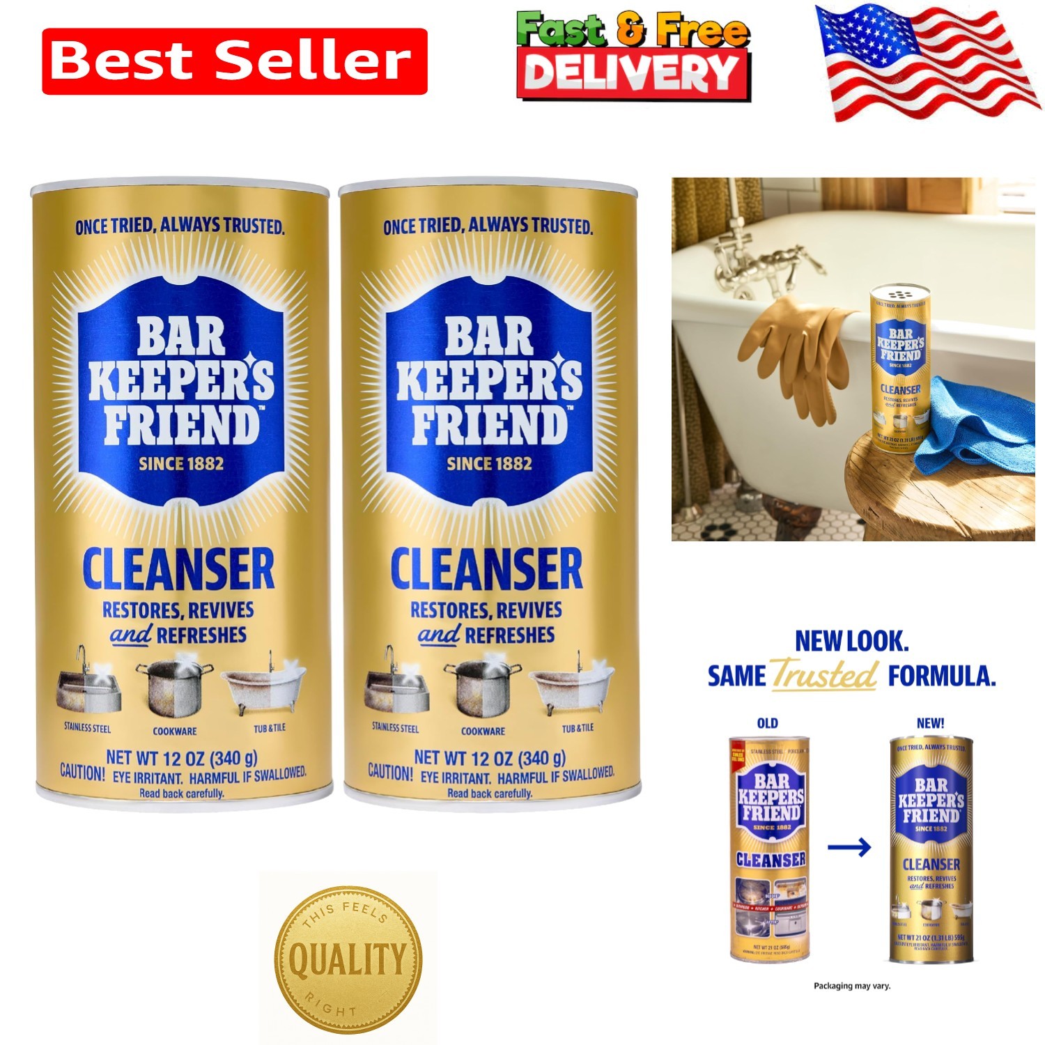 Powder Cleanser, 12 oz x 2, Multipurpose Cleaner, Degreaser & Remover for Bur…