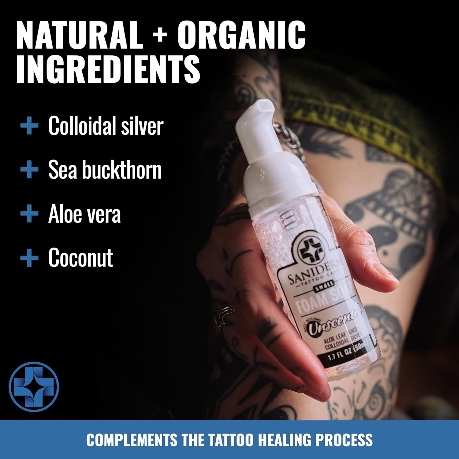 Foaming Tattoo Soap (1.7oz Travel Size) – Gentle Soap for Tattooed Skin, Infused