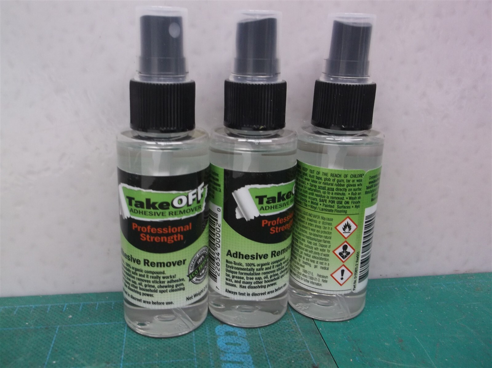 Lot of 3 TakeOFF Adhesive Remover 2oz. Spray Bottle, Clear, 2.0 Fl Oz