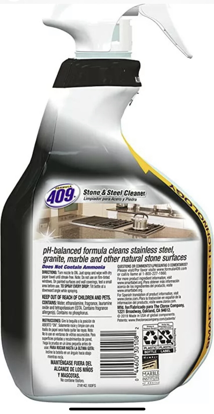 Formula 409 Stone and Steel Cleaner Spray Bottle 32 oz Marble Stainless Granite