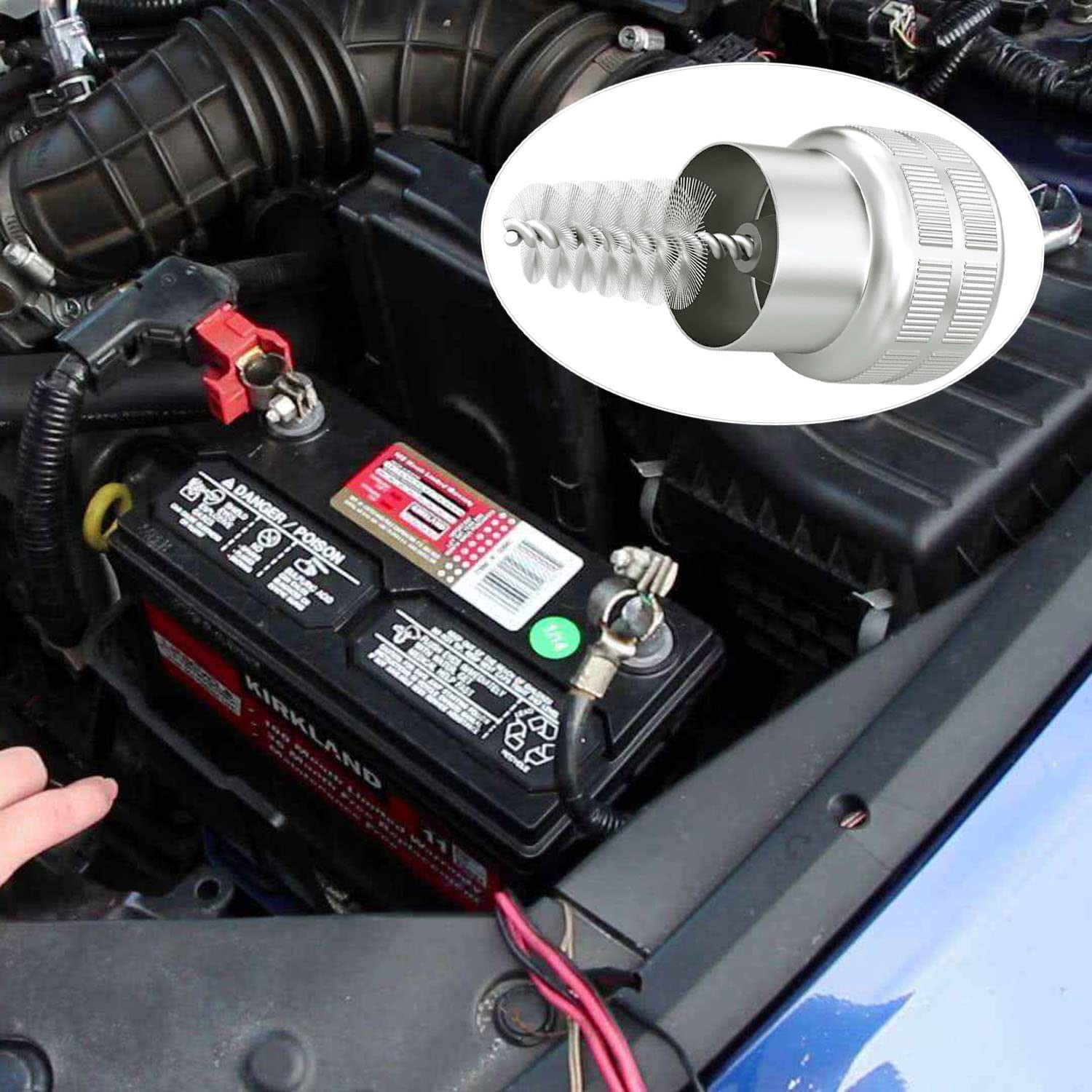 Battery Terminal Cleaner Kit, 12 Pcs Car Battery Cleaner Tool Set with Batter…