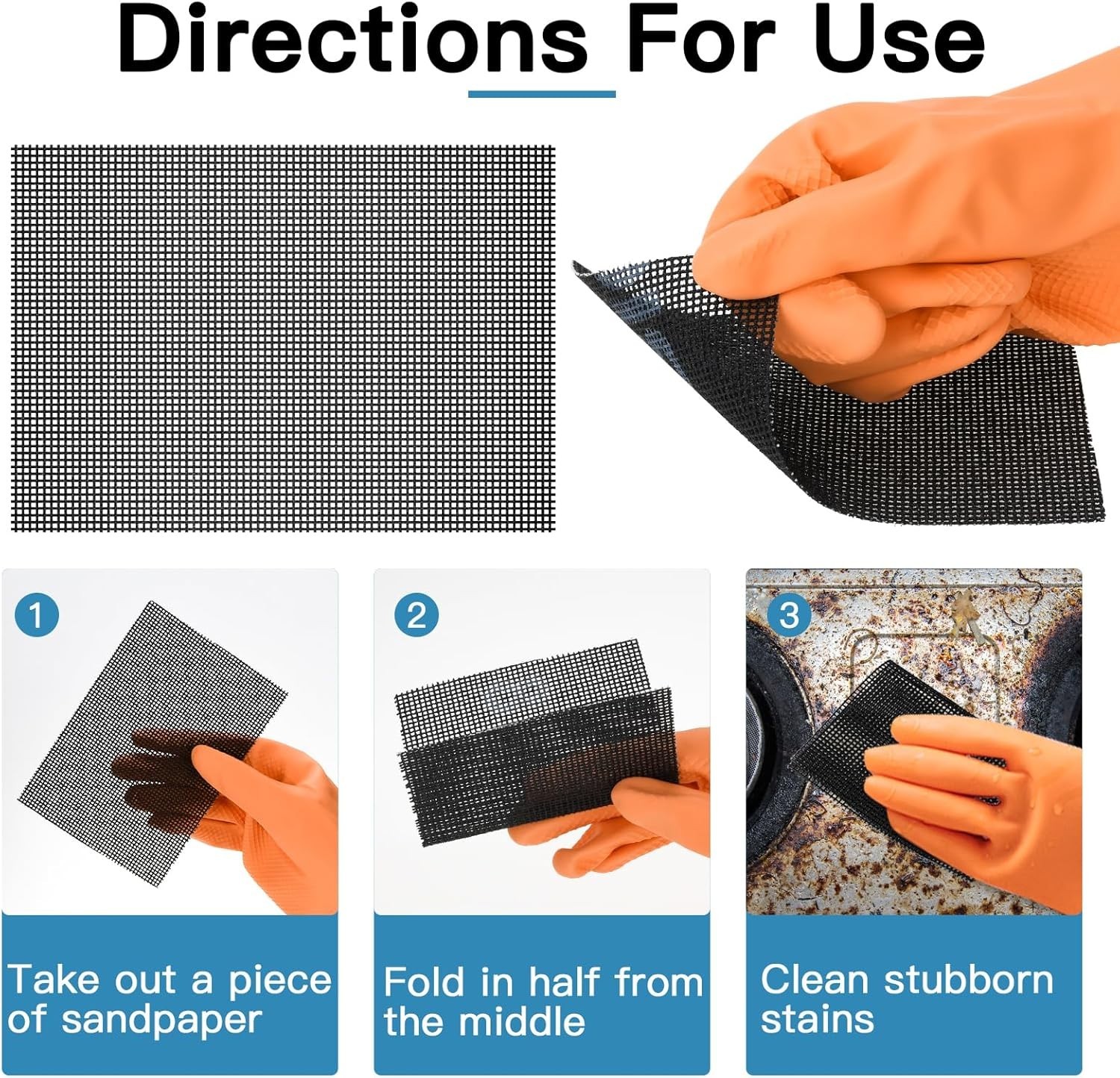 Silicon Carbide Cleaning Mesh Pads – 15 PCS for Hard Water and Rust Removal