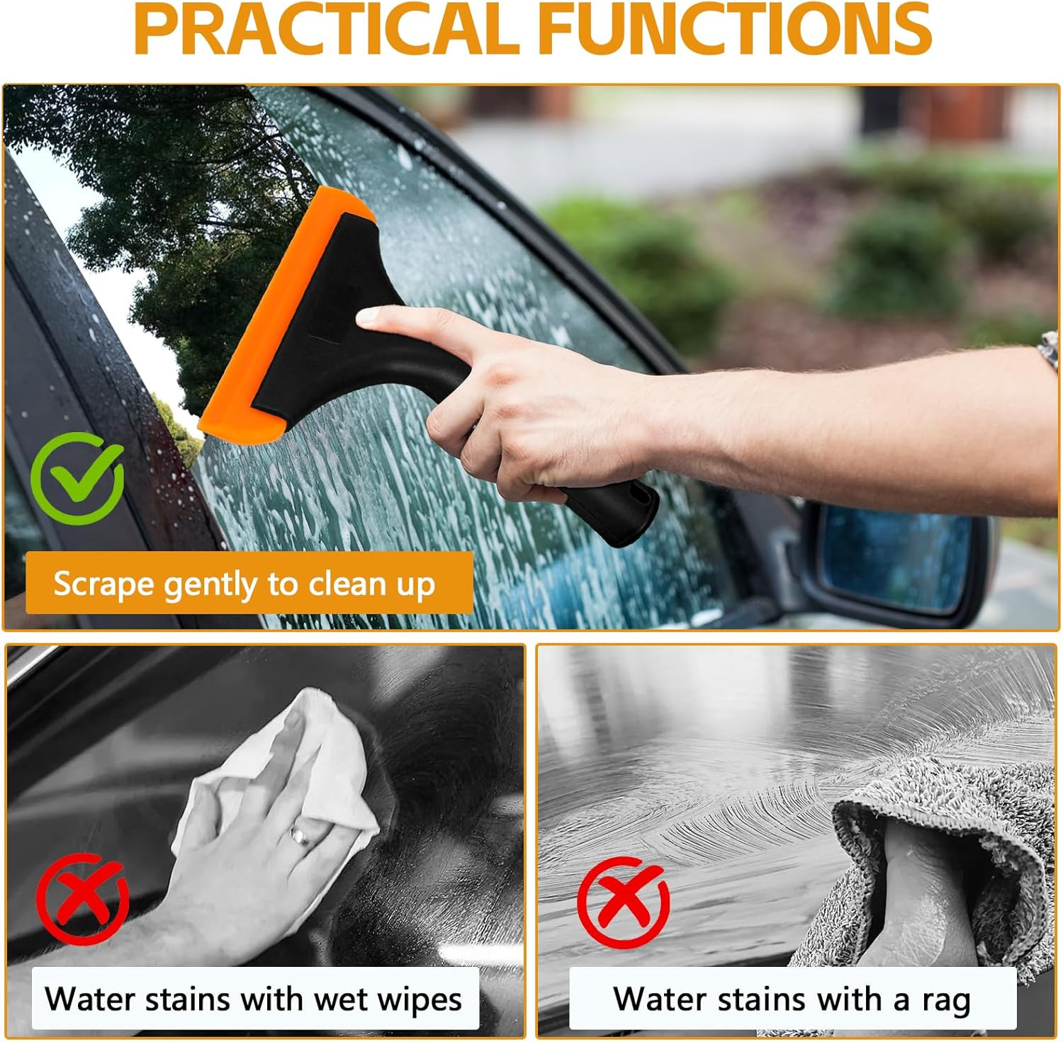 2PCS Silicone Squeegee, Small Squeegee for Car, Automotive Mini Window Squeegees
