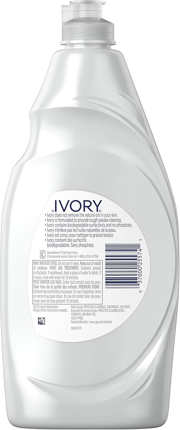 Ivory Dish Soap Liquid Concentrated Classic Scent 24 fl oz 709mL Pack of 3