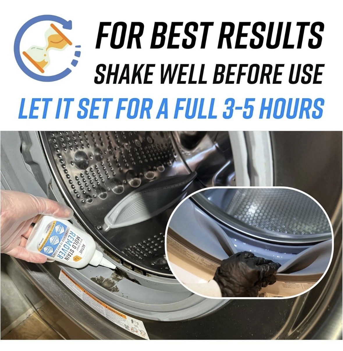 7oz Mold Stain Remover Gel – Heavy Duty Cleaner for Washer Seal, Grout & Shower