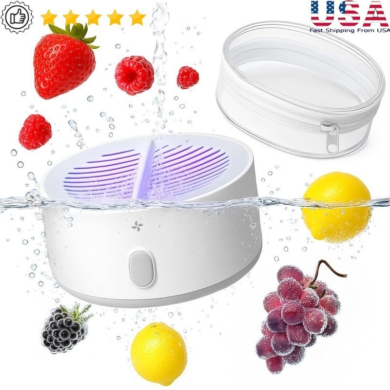 Fruit Vegetable Washing Machine Electrolysis Cleaner Deep Clean Portable 5 Min
