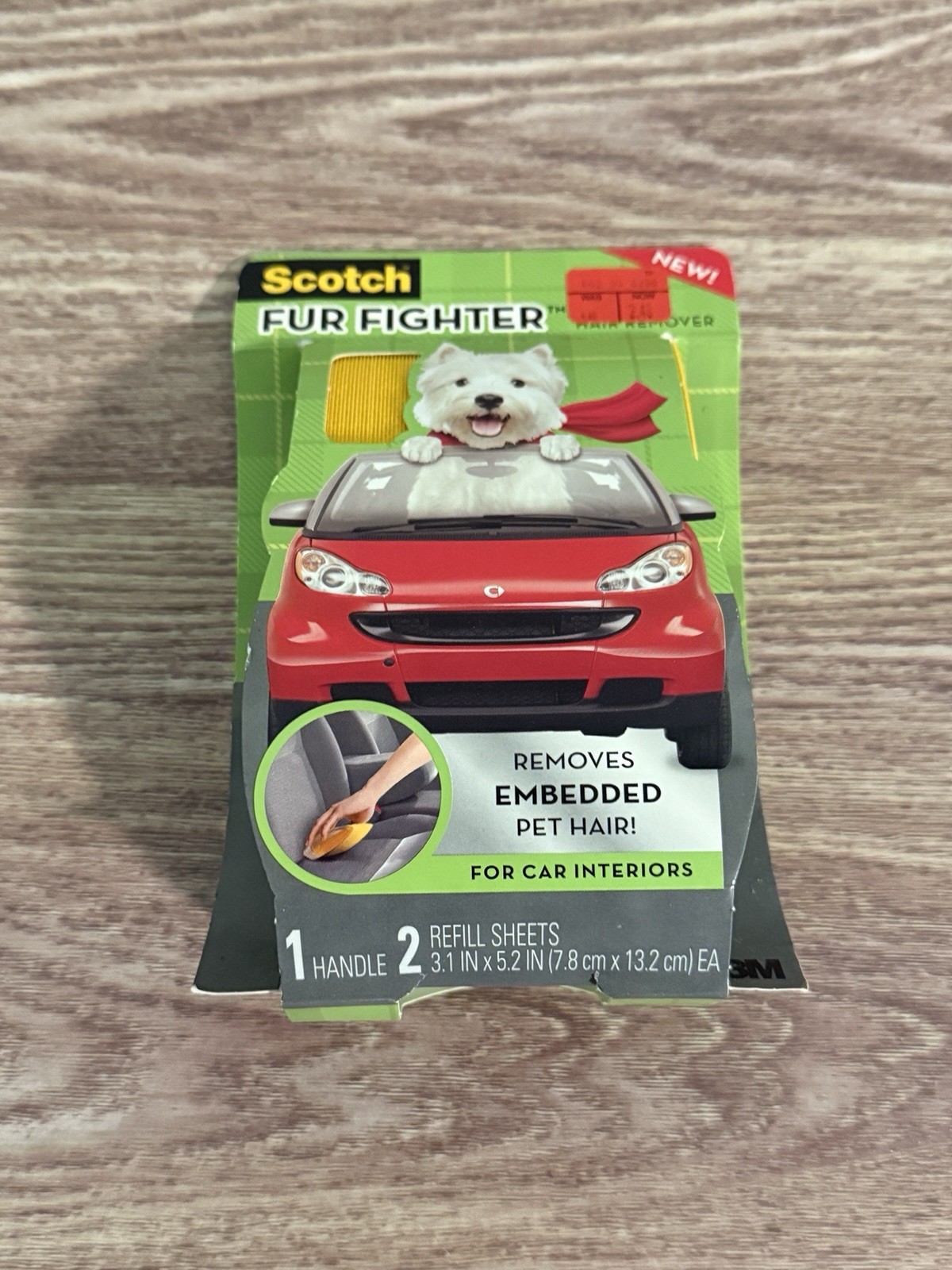 Scotch Fur Fighter Starter Kit 1 Handle 2 Refill Sheets For Car – New