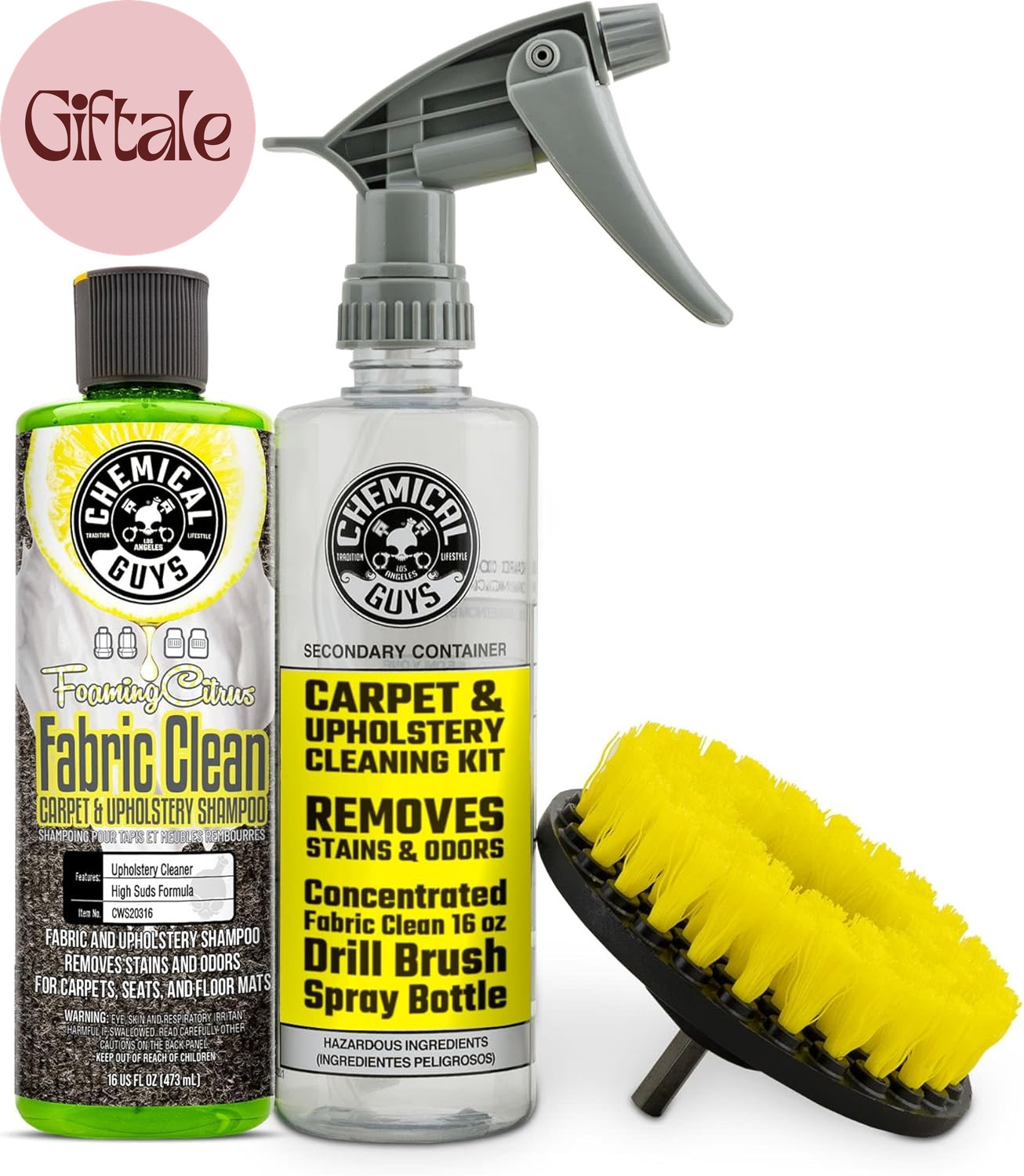 Foaming Citrus Fabric Clean Drill Brush Kit – High Foaming Stain and Odor Remove
