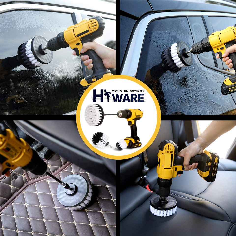 Drill Brush Car Detailing Set For Cleaning Boat Car Seat Carpet & Upholstery NEW