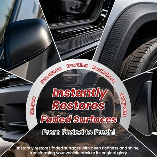 Plastic Restorer for Cars, Black Trim Restorer for Faded Plastic, Vinyl &
