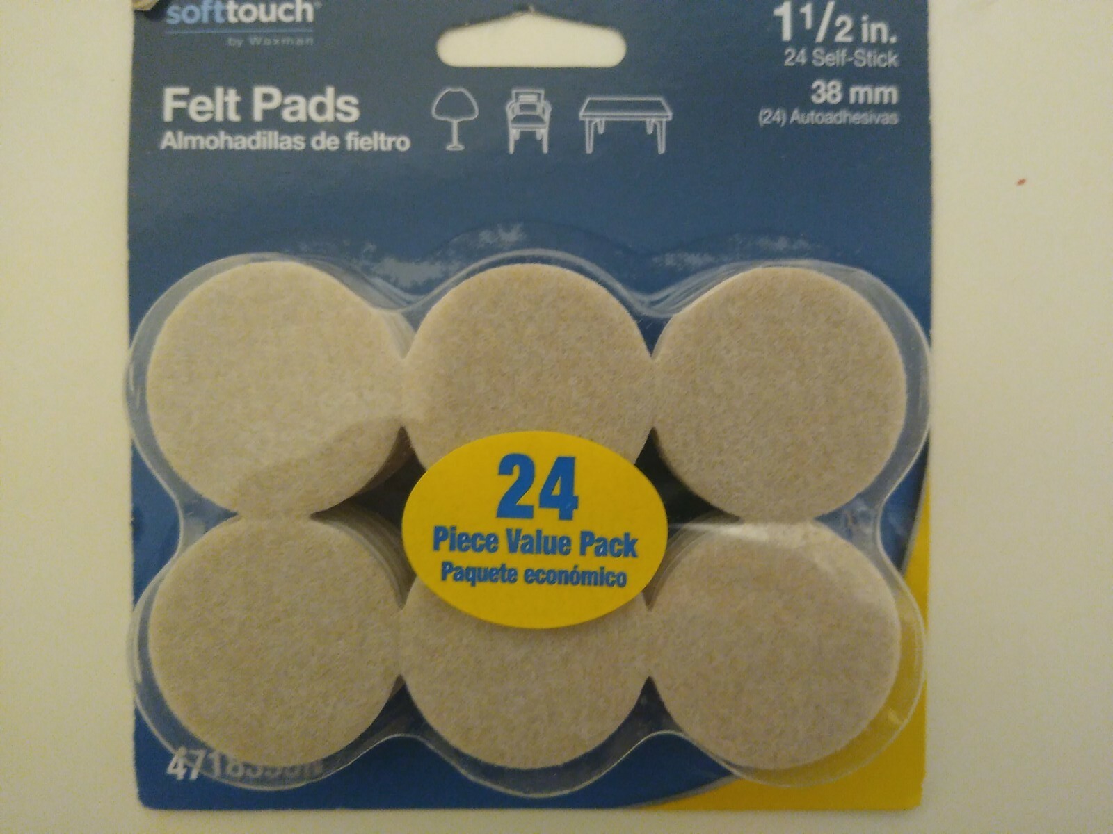 SoftTouch 4718395N Oatmeal Round Felt Self Adhesive Protective Pad 1.5 W in.