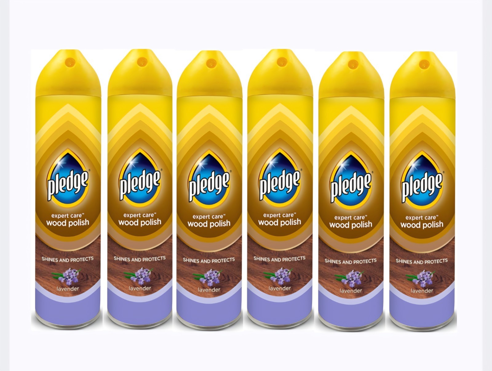 6 Pack Pledge Furniture Polish Wood, 250ml each, Lavender Scent By Pledge