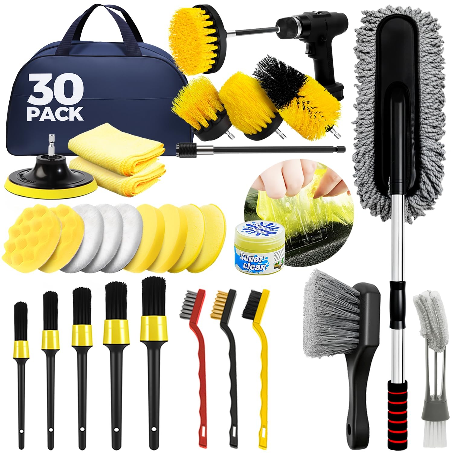 30Pcs Car Detailing Kit, Car Detailing Brush Set, Car Wash Cleaning Kit, Car …
