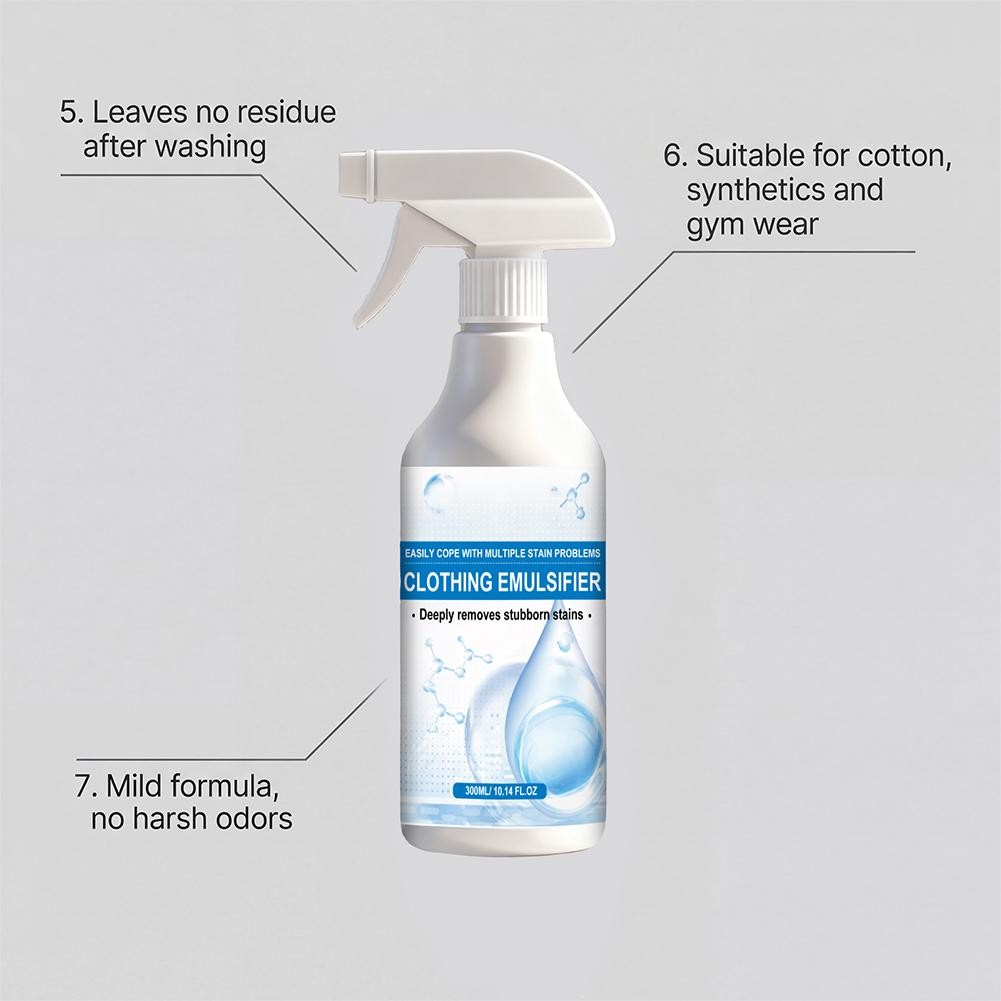 Clothing Emulsifier, Fly Cloth Cleanse Clothing Emulsifier StainRemover Spray