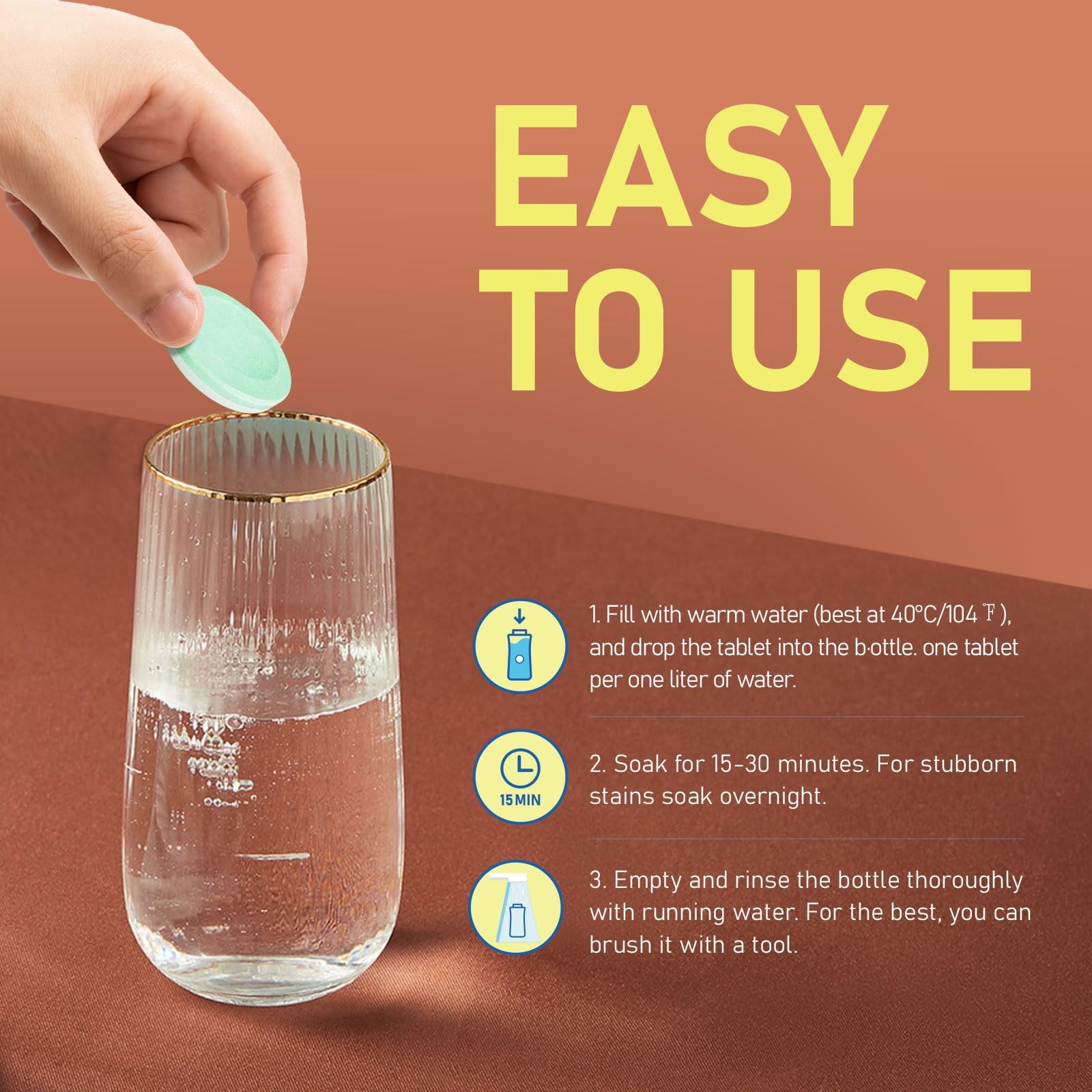 AppXynn Water Bottle Cleaning Tablets, Bottle Clean Tablet for Hydration Blad…