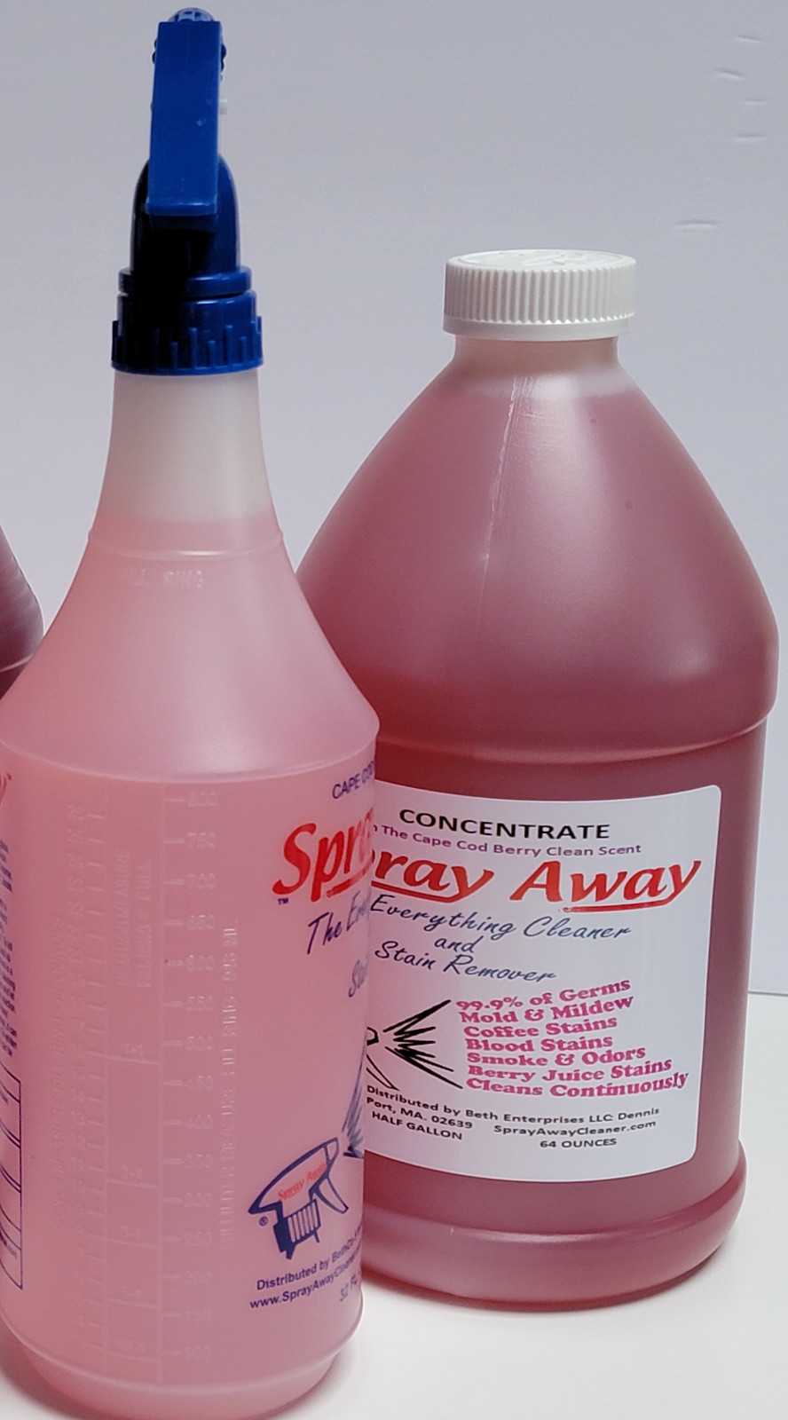 Spray Away Cleaner & Stain Remover Half Gallon Concentrate Berry Clean Scent