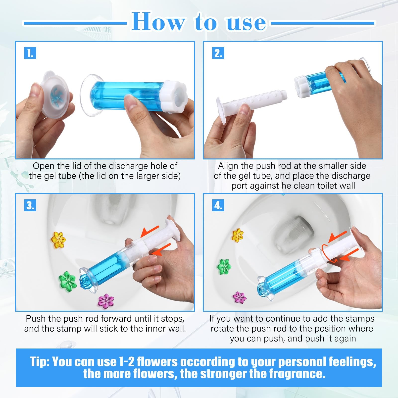 5 Pcs Flower Gels 70 Count 5 Kinds Stamp Bowl Scent Stain Removal Cleaner Fre…